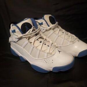 Kids White and Blue Athletic Shoes